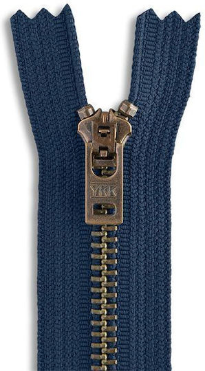 YKK Reißverschluss Marineblau aus Metall 75cm.