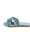 Flache Sandalen für Damen in Blau Farbe