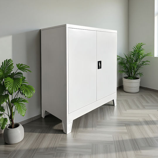 Zweiflügeliger Schrank Armon Metallisch 90x45x100cm
