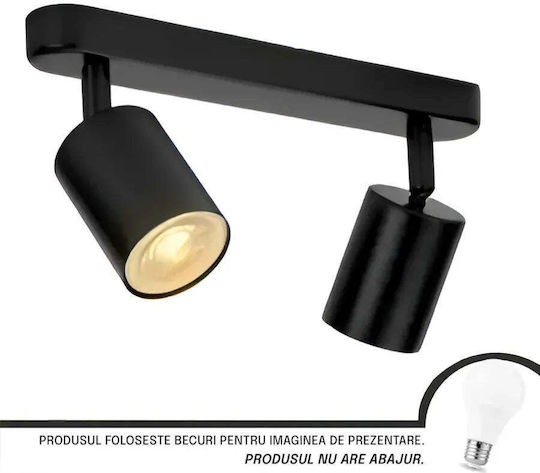 Alista Home Double Spot with Socket GU10 in Black Color