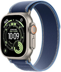 Apple Watch Ultra 3 49mm Natural Titanium Case with Blue/Bright Blue Trail Loop