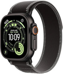 Apple Watch Ultra 3 Titanium 49mm Waterproof with eSIM and Heart Rate Monitor (Black Titanium Case with Black/Charcoal Trail Loop - M/L)