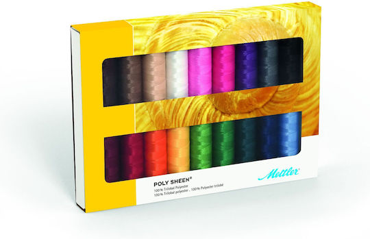Set De Cusut Poly Sheen Kit De Ață De Brodat 18 Piese Mettler