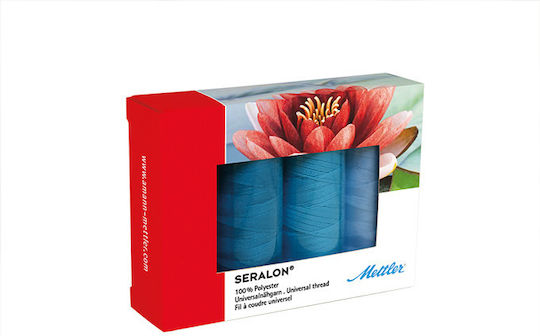 Комплект за шиене Seralon Конци 4 Бр Сини Mettler