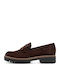 Leather Women's Loafers in Brown Color