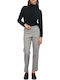 Damen Stoff Hose mit Gummizug Black