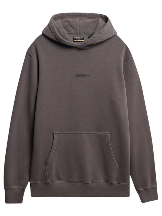 Superdry Logo Φούτερ με Κουκούλα Grey