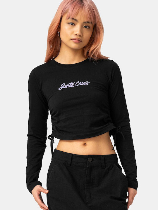 Summer Women's Cotton Blouse Long Sleeve Black
