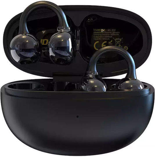 Dudao U20 Open Ear Bluetooth Handsfree Ακουστικά με Θήκη Φόρτισης Μαύρα
