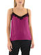 Women Twenty-29 Women's Crop Top with Straps & V Neckline Purple