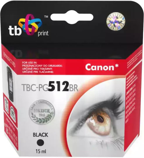 TB Print Συμβατό Μελάνι Εκτυπωτή InkJet Canon PG512BR 420 Σελίδων 15ml Μαύρο 1τμχ