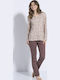 Jeannette Lingerie Winter Women's Pyjama Set Ecru/chocolate