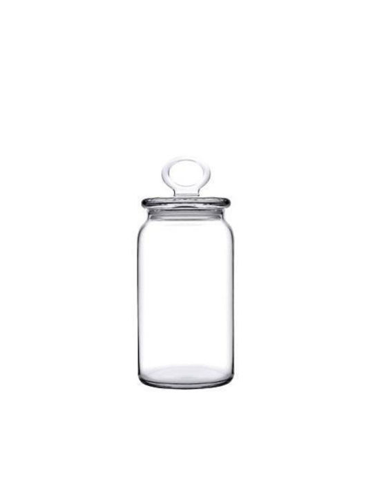 Espiel Kitchen Slim Set of 3 General Use Glass Jars with Lid Transparent 10x10x23.4cm 3 Pieces