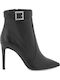 Leder Stiefeletten Damen Schwarz