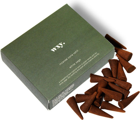 20 Raumdüfte Räucherkegel White Sage Papierbox Sage Grün Wxy