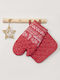 Nima Wonderland Set Christmas Oven Mitts Fabric Red 2pcs