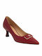 Pointed Toe Burgundy Medium Heels