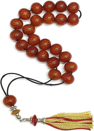 Roloi Komboloi Mastic Worry Beads with 23 Beads Honey 32cm