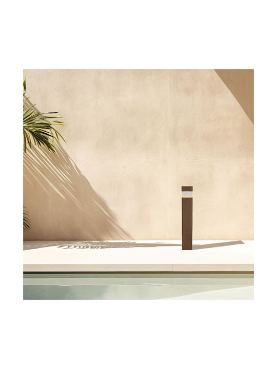 Zambelis Lights Outdoor Floor Lamp Small Post LED 15W with Warm White Light IP65 Brown