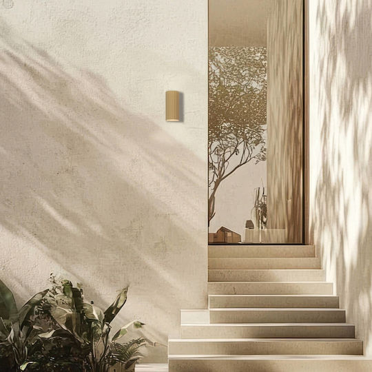 Zambelis Lights Wall-Mounted Outdoor Light LED with Warm White Light Double Beam