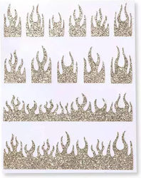 Joyful Nail Stickers Gold Flame Decorative Nail Design Stickers Golden Fire