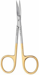 Medical Scissors Golden Handle Iris Curved Tc 12cm