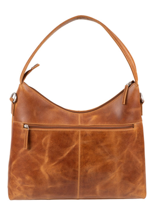 Leder Damentasche Schultertasche Tabac Braun