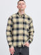 Long-sleeved Flannel Shirt Checked Blue