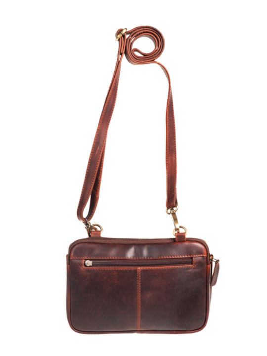 Leder Damentasche Schultertasche Braun