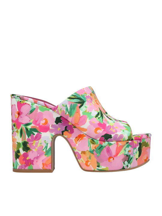 Olley2 Mules with High Heel in Pink Color