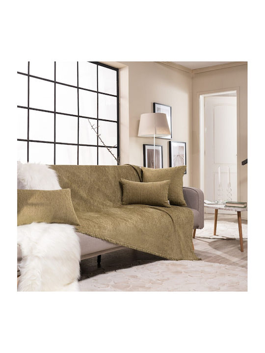 Teoran Teoran Three-Seater Sofa Throw Chenille ...