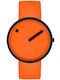 Picto Herrenuhr 40mm Batterie mit Orange Stoffarmband