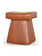 Hocker Für das Wohnzimmer Gepolstert mit Kunstleder Dambert Tan 50x38x48cm