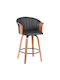 Hocker Bar mit Rückenlehne Hölzernes Black, Brown 50x50x103cm
