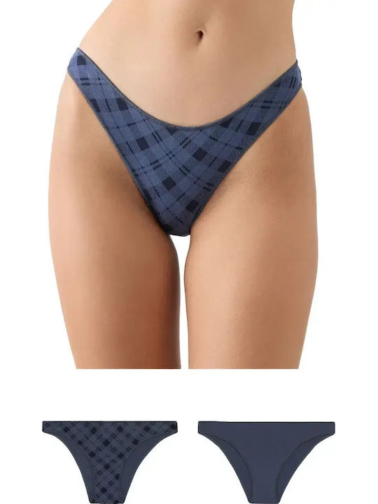 Minerva Fimelle Women's Slip 2Pack Blue