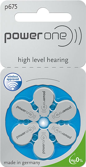 Cochlear Implant Powerone Implant Plus Hearing Aid Batteries 675 1.45V 6pcs