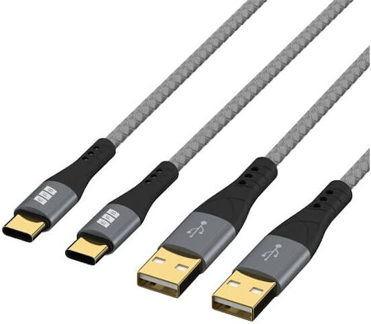 EFB Braided USB 2.0 Cable USB-C male - USB-A 60W Γκρι 3m