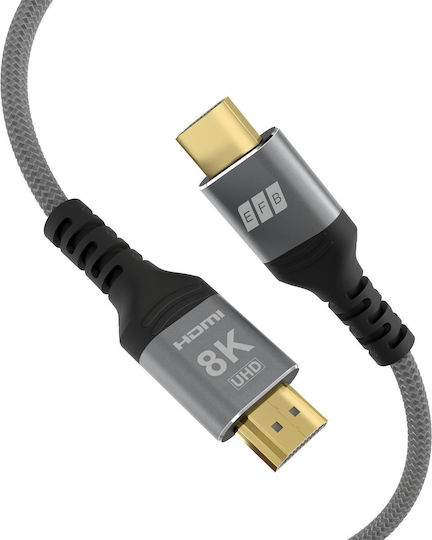 EFB HDMI 2.1 Ultra High Speed 48Gbps 4K 120Hz HDR VRR Kabel HDMI-Stecker - HDMI-Stecker Schwarz
