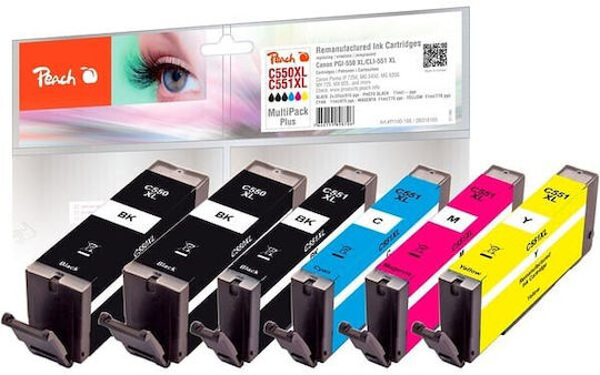 Peach Compatible Inkjet Printer Ink Package Canon PGI-550XL/CLI-551XL 11ml Black 1pcs