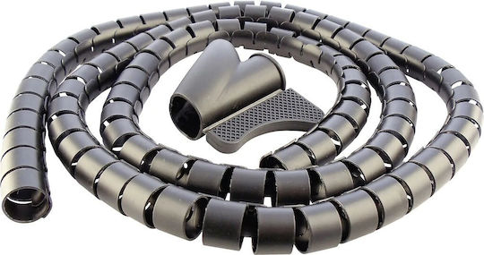 Organizator Cabluri Schwaiger Spiral 28mm 1,5 M Negru