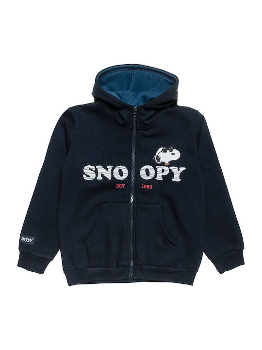 Kinder-Sweatshirt Strickjacke mit Marineblauer Kapuze