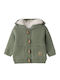 Kids Cardigan with Hood Green