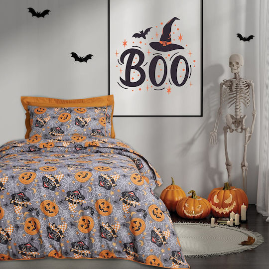 Das Home Σετ Παιδική Παπλωματοθήκη Μονή Grey, Orange