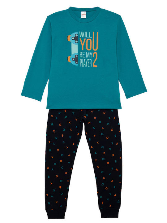 Minerva Kids Winter Pajamas Petrol Player Player