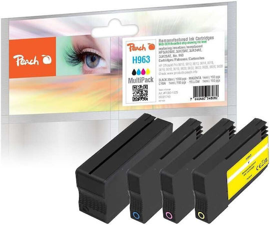 Peach Συμβατό Μελάνι Εκτυπωτή InkJet HP 963 700 Σελίδων 10.7ml Κυανό 1τμχ