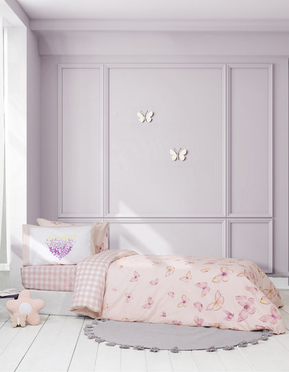 Nima Σετ Σεντόνια Μονά Βαμβακερά Ροζ 170x255cm 3τμχ