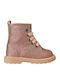 Anatomical Leather Kids Boots with Zipper Pink
