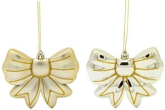 Hängender Bogen Ornament Kunststoff Gold Set 2Stück