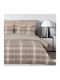 Das Home Duvet Cover Set Cotton Single with Pillowcase 160x240 Beige, Olive