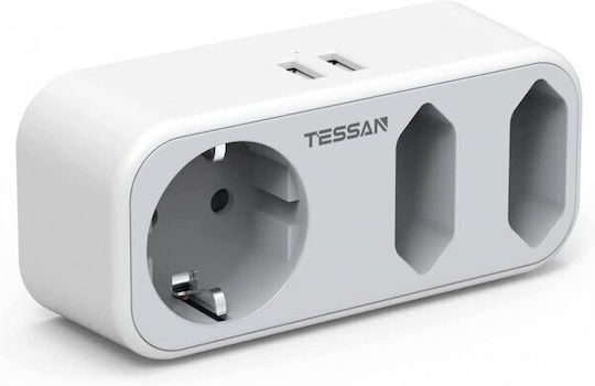 Tessan Захранваща лента 3 Позиции с 2 USB-A Безжични